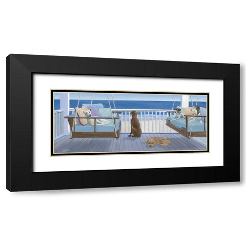 Swing Tails Black Modern Wood Framed Art Print with Double Matting by Saxe, Carol