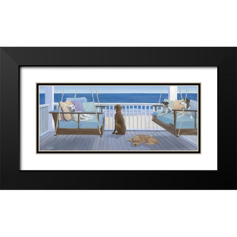 Swing Tails Black Modern Wood Framed Art Print with Double Matting by Saxe, Carol