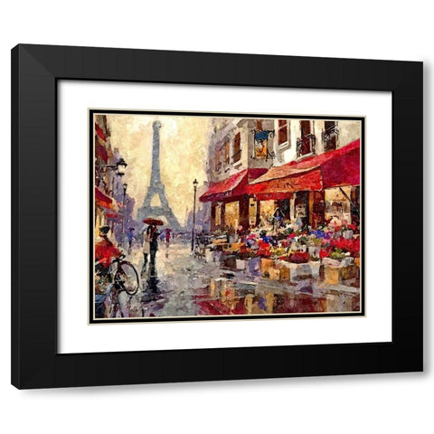 Paris, painting Black Modern Wood Framed Art Print with Double Matting by Anonymous
