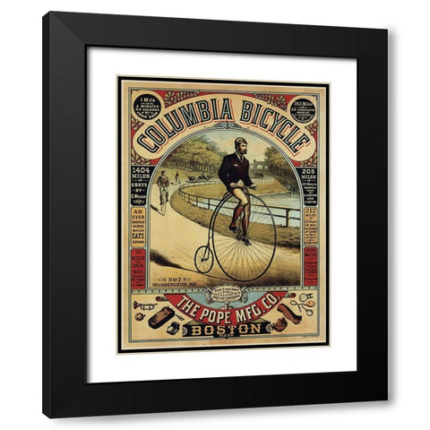 Columbia Bicycle Black Modern Wood Framed Art Print with Double Matting by Anon
