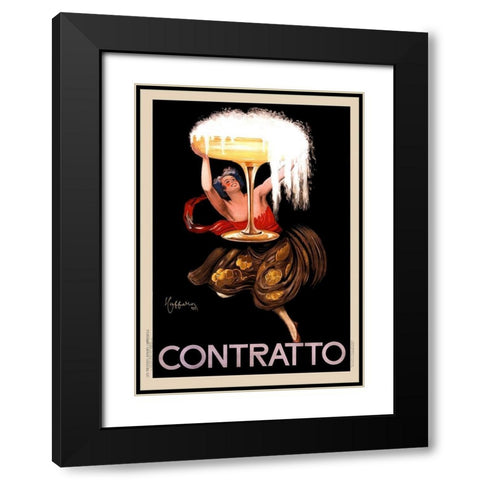 Contratto Champagne, 1922 Black Modern Wood Framed Art Print with Double Matting by Cappiello, Leonetto