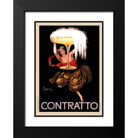 Contratto Champagne, 1922 Black Modern Wood Framed Art Print with Double Matting by Cappiello, Leonetto