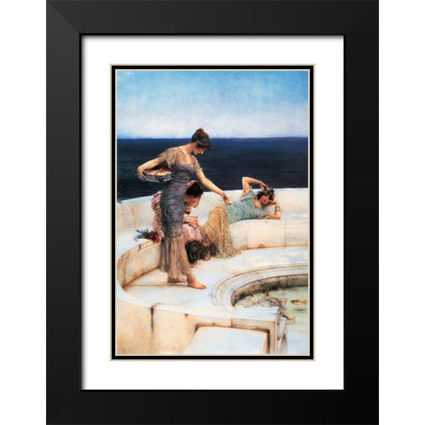Silver Favourites Black Modern Wood Framed Art Print with Double Matting by Alma-Tadema, Sir Lawrence