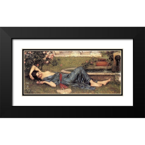 Sweet Summer Black Modern Wood Framed Art Print with Double Matting by Waterhouse, J. W.