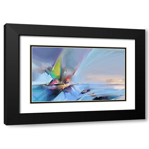 Colorful Oil Seascape Black Modern Wood Framed Art Print with Double Matting by Pornmingmas, N.