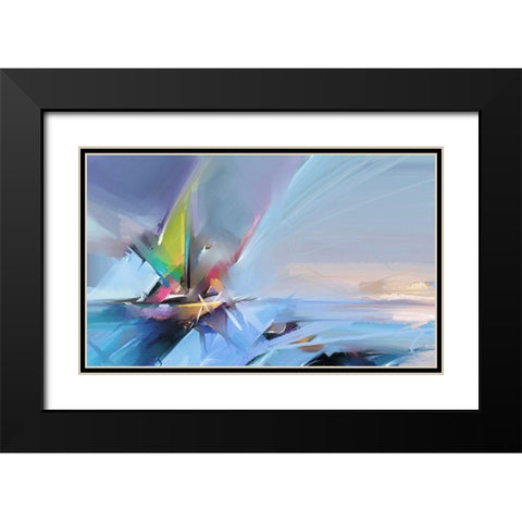 Colorful Oil Seascape Black Modern Wood Framed Art Print with Double Matting by Pornmingmas, N.