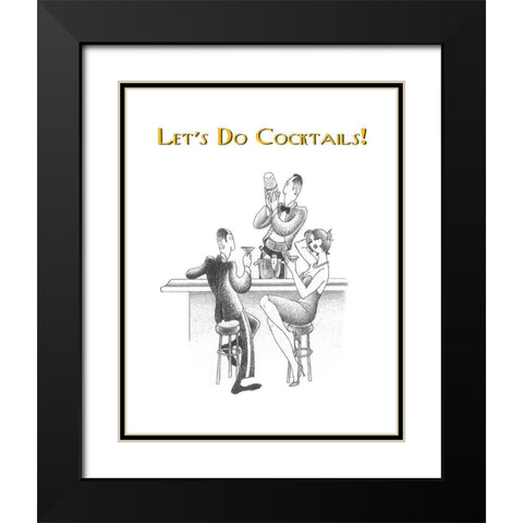 Lets Do Cocktails! Black Modern Wood Framed Art Print with Double Matting by Vilar, Roger