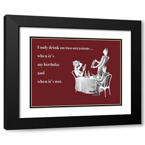 When Should You Drink? Black Modern Wood Framed Art Print with Double Matting by Inuit