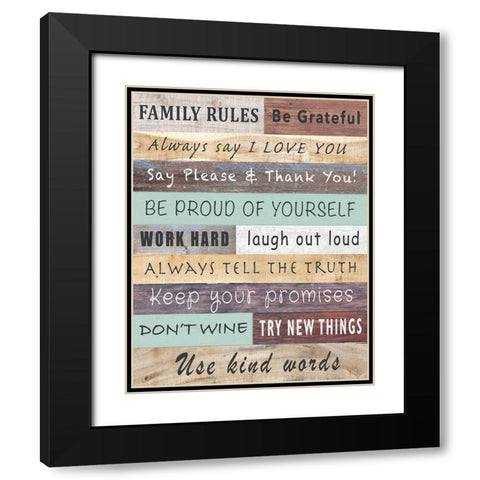 Family Wise Sayings Sign Black Modern Wood Framed Art Print with Double Matting by Inuit