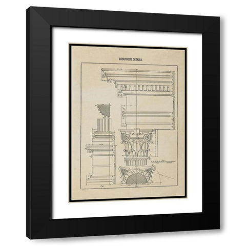 Composite Column Details  Black Modern Wood Framed Art Print with Double Matting by Anonymous