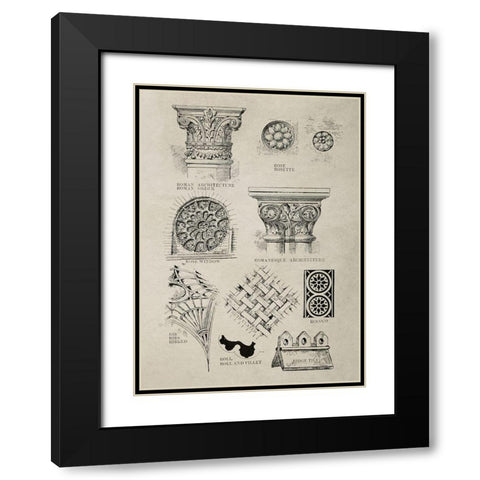 Glossary of Architectural Details Black Modern Wood Framed Art Print with Double Matting by Anonymous