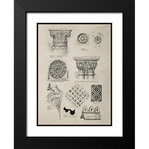 Glossary of Architectural Details Black Modern Wood Framed Art Print with Double Matting by Anonymous