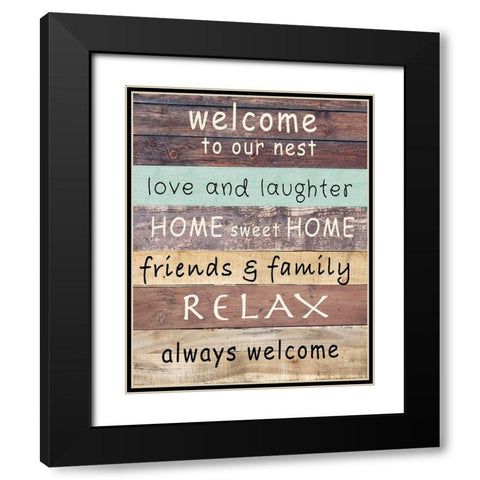Welcome to Our Nest Black Modern Wood Framed Art Print with Double Matting by Inuit