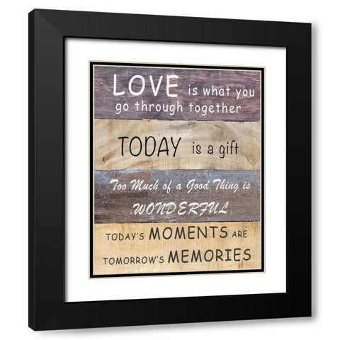 Love is What You Go Through Together Black Modern Wood Framed Art Print with Double Matting by Inuit
