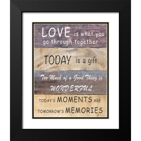 Love is What You Go Through Together Black Modern Wood Framed Art Print with Double Matting by Inuit