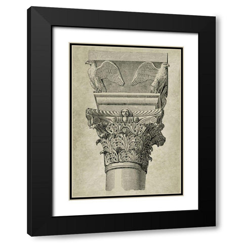 Italian Renaissance Column Black Modern Wood Framed Art Print with Double Matting by Anonymous