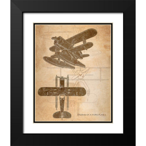 Hydro Plane I. Black Modern Wood Framed Art Print with Double Matting by Anonymous