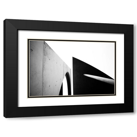 Architectural Abstract Black Modern Wood Framed Art Print with Double Matting by Graciet, Stephane