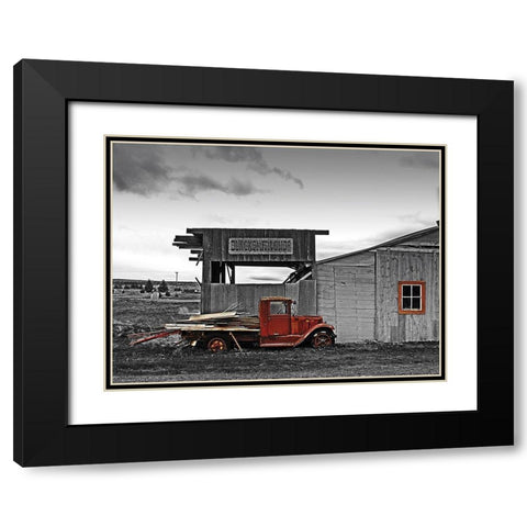 Vintage Country Black Modern Wood Framed Art Print with Double Matting by Sanders, G.
