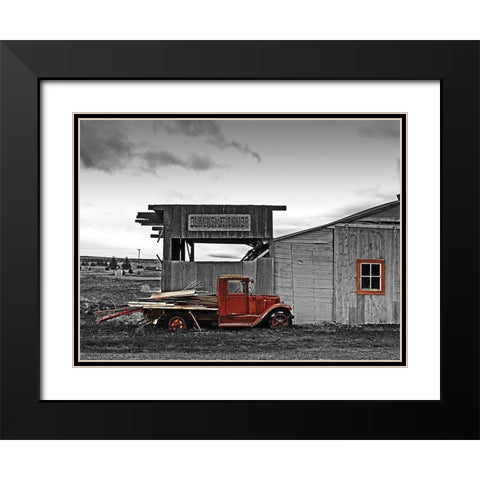 Vintage Country Black Modern Wood Framed Art Print with Double Matting by Sanders, G.