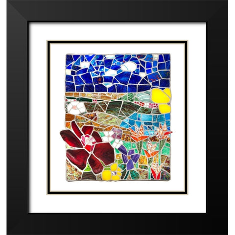 Floral Landscape at Noon Black Modern Wood Framed Art Print with Double Matting by Mandell, Jonathan