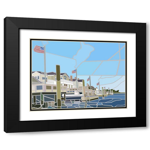 Stone Harbor, NJ Black Modern Wood Framed Art Print with Double Matting by Mandell, Jonathan
