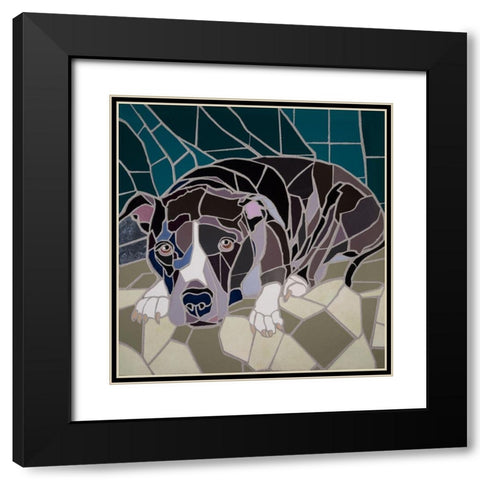 Pit Bull Portrait II Black Modern Wood Framed Art Print with Double Matting by Mandell, Jonathan