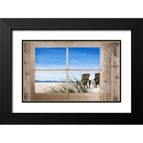 Window With a Beach View Black Modern Wood Framed Art Print with Double Matting by Gould, Marilyn