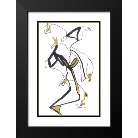 Abstract 101 Black Modern Wood Framed Art Print with Double Matting by Carroccio, Lisa