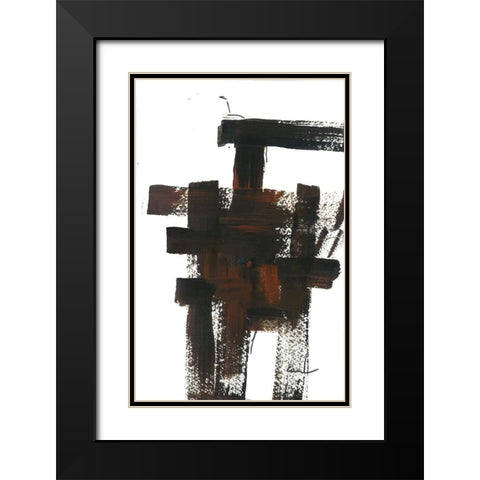 Grid Work II Black Modern Wood Framed Art Print with Double Matting by Carroccio, Lisa