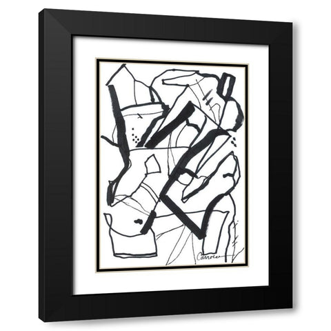 Conflict I Black Modern Wood Framed Art Print with Double Matting by Carroccio, Lisa
