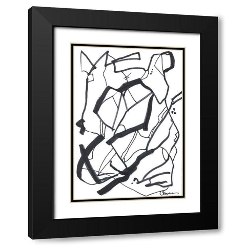 Conflict II Black Modern Wood Framed Art Print with Double Matting by Carroccio, Lisa