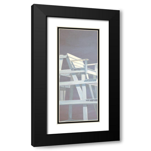Life Guard Stand (grey) Black Modern Wood Framed Art Print with Double Matting by Saxe, Carol
