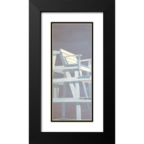 Life Guard Stand (grey) Black Modern Wood Framed Art Print with Double Matting by Saxe, Carol