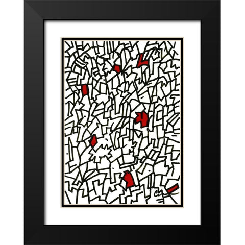 Hungarian Wedding Music Black Modern Wood Framed Art Print with Double Matting by Carroccio, Lisa