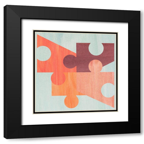 Soft Patterns Black Modern Wood Framed Art Print with Double Matting by Inuit