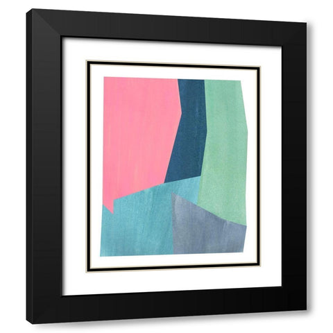 Pink and Grey Abstract  Black Modern Wood Framed Art Print with Double Matting by Inuit