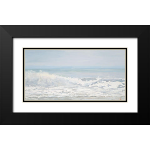 Silver Wave Black Modern Wood Framed Art Print with Double Matting by Casey, Anderson