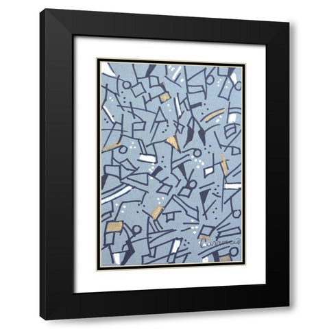 Tribal II Black Modern Wood Framed Art Print with Double Matting by Carroccio, Lisa