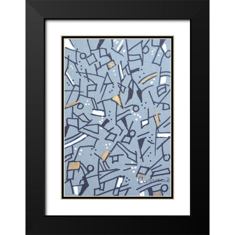 Tribal II Black Modern Wood Framed Art Print with Double Matting by Carroccio, Lisa