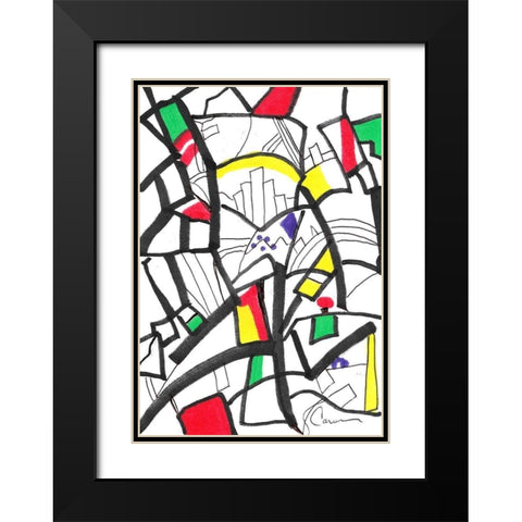 Urban Bliss Black Modern Wood Framed Art Print with Double Matting by Carroccio, Lisa