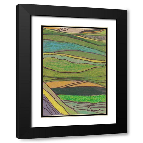 Landscape Abstract Black Modern Wood Framed Art Print with Double Matting by Carroccio, Lisa