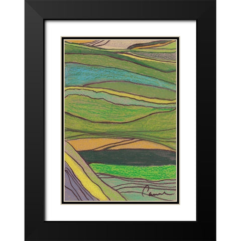 Landscape Abstract Black Modern Wood Framed Art Print with Double Matting by Carroccio, Lisa