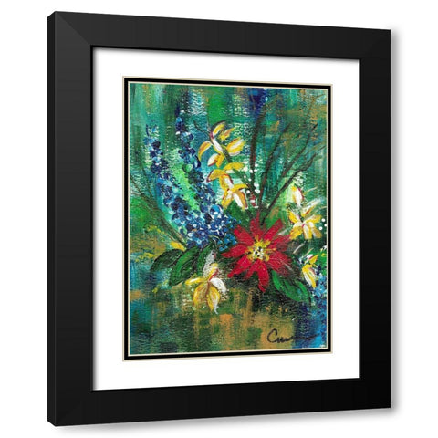 Floral Black Modern Wood Framed Art Print with Double Matting by Carroccio, Lisa