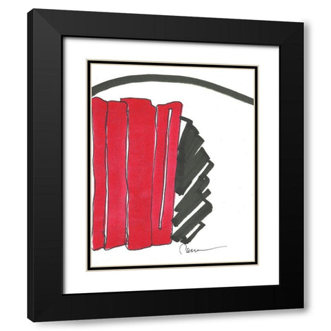 Red and Black Abstract Black Modern Wood Framed Art Print with Double Matting by Carroccio, Lisa