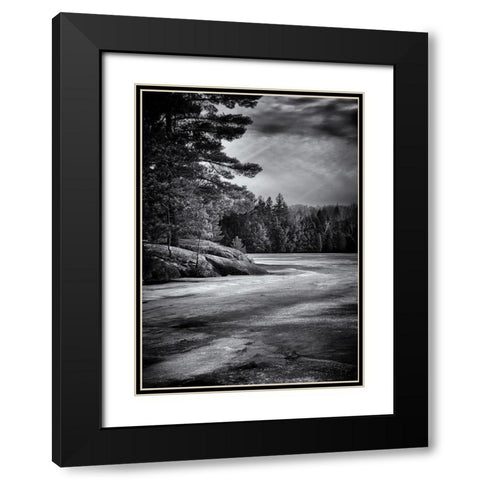 Gull Wing Lake Black Modern Wood Framed Art Print with Double Matting by Carson, Brian