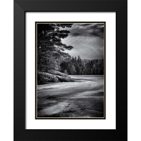 Gull Wing Lake Black Modern Wood Framed Art Print with Double Matting by Carson, Brian