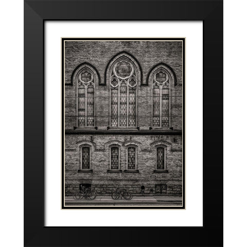 Church Facade Black Modern Wood Framed Art Print with Double Matting by Carson, Brian