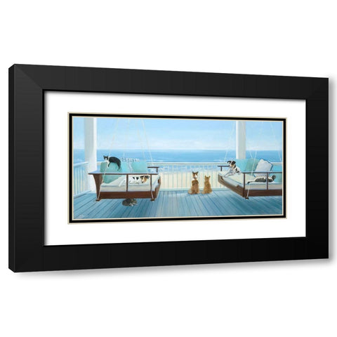 Hanging Out Black Modern Wood Framed Art Print with Double Matting by Saxe, Carol