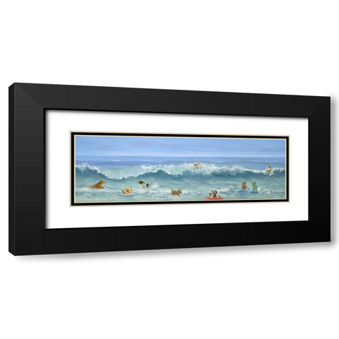 Beach Dogs Black Modern Wood Framed Art Print with Double Matting by Saxe, Carol